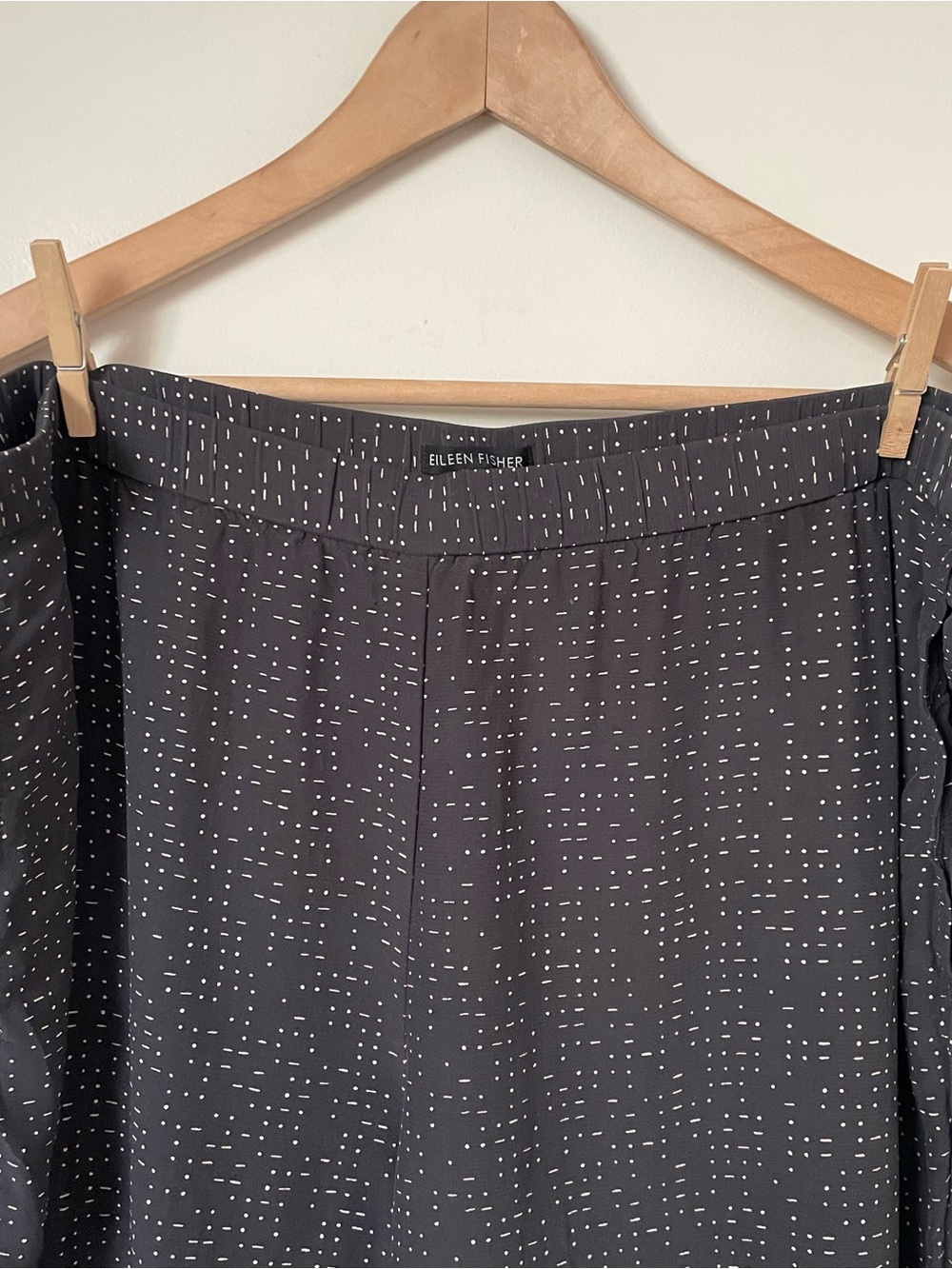Eileen Fisher Morse Code Tencel Viscose Crepe Pant Pull on Elastic Waist Size XL - Picture 3 of 7